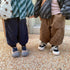 Children's Cotton Pants Loose Checkerboard Casual Pants
